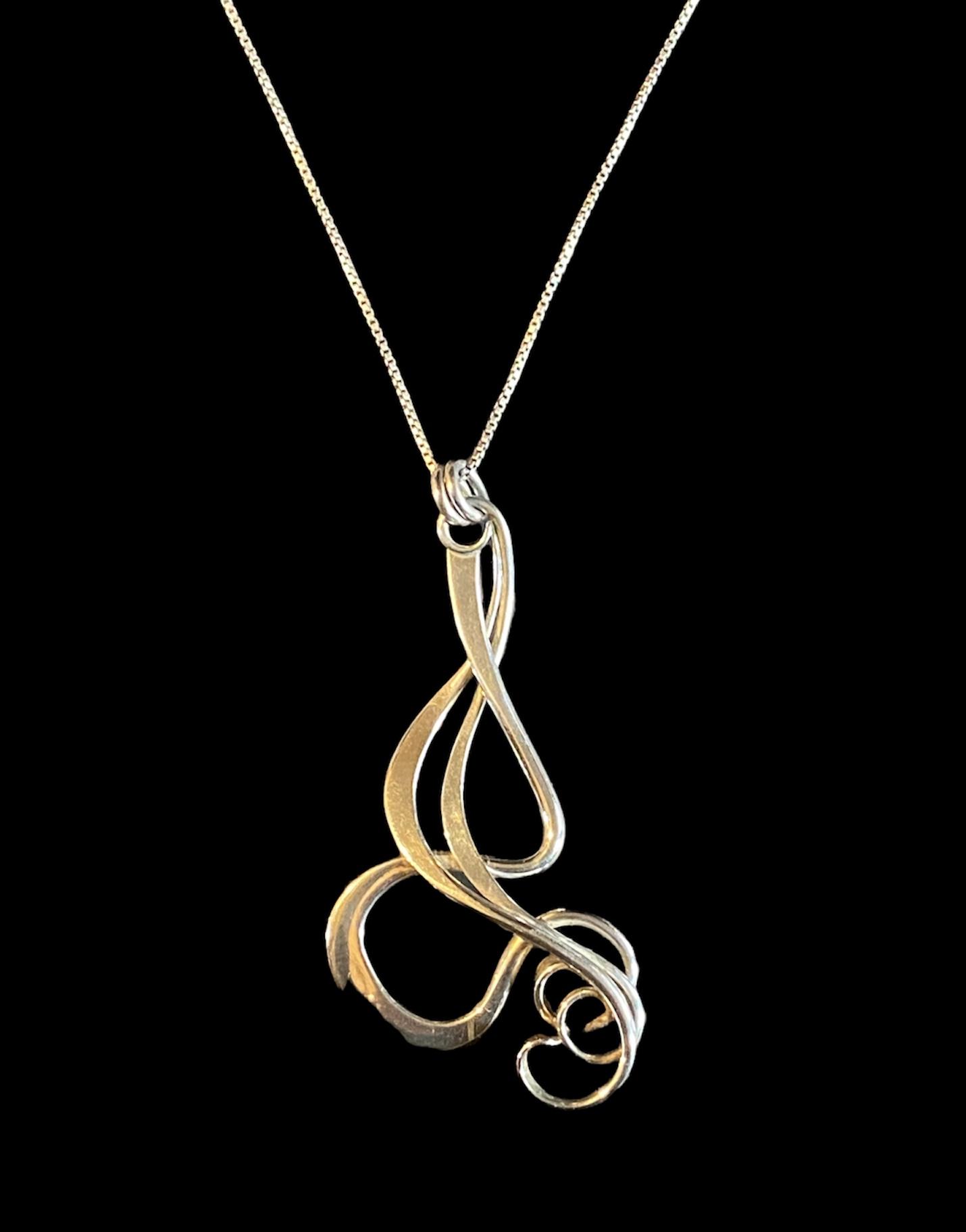 Vintage 20th Century Modernist Artisan Silver Pendant & Chain by Jon & Valerie Hill (1 of 8) Vintage 20th Century Modernist Artisan Silver Pendant & Chain by Jon & Valerie Hill (1 of 8)