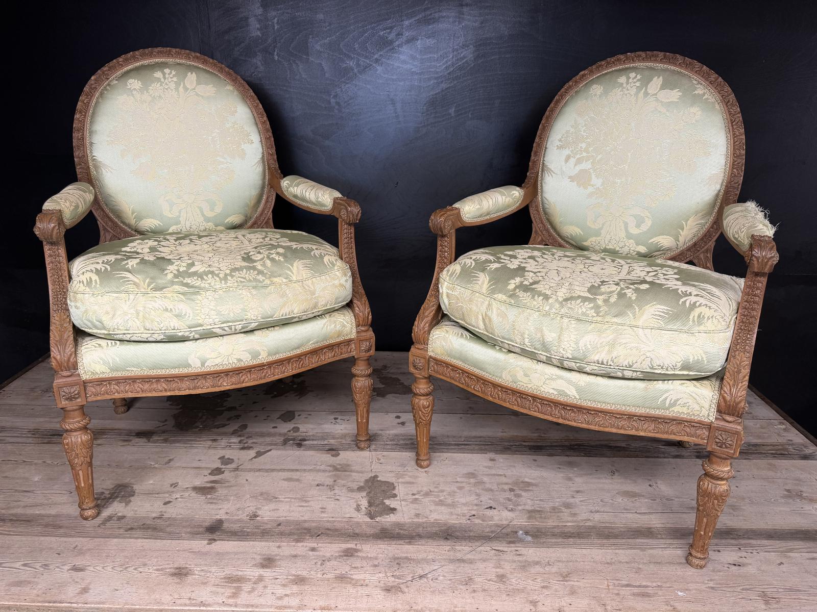 Generous Pair French Bergere Arm Chairs (1 of 18) Generous Pair French Bergere Arm Chairs (1 of 18)