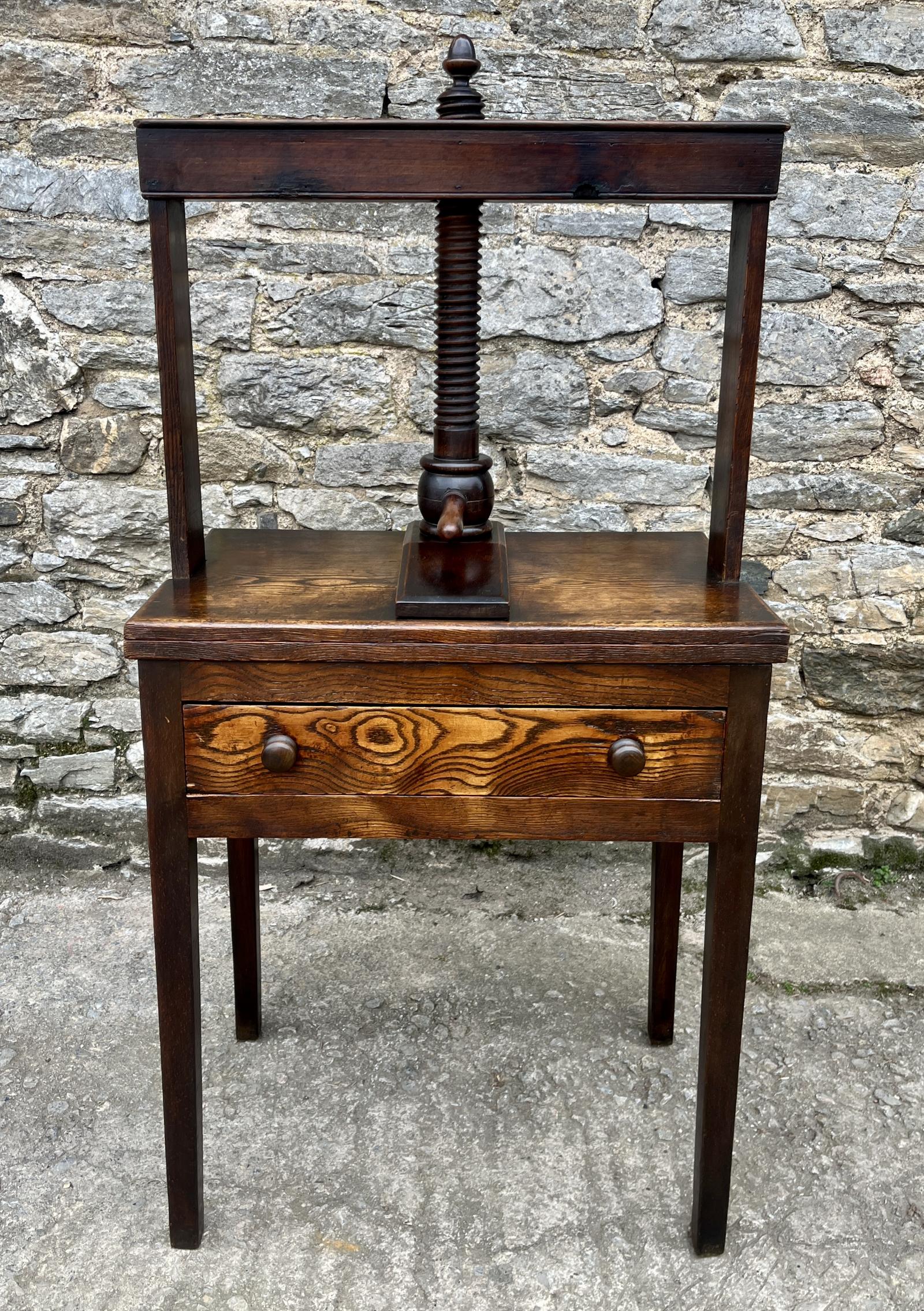 Antique Oak & Elm Book Press Table (1 of 19)