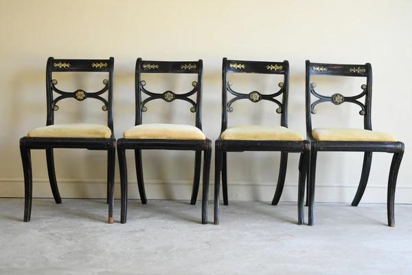 5 Antique Ebonised Dining Chairs (1 of 13)