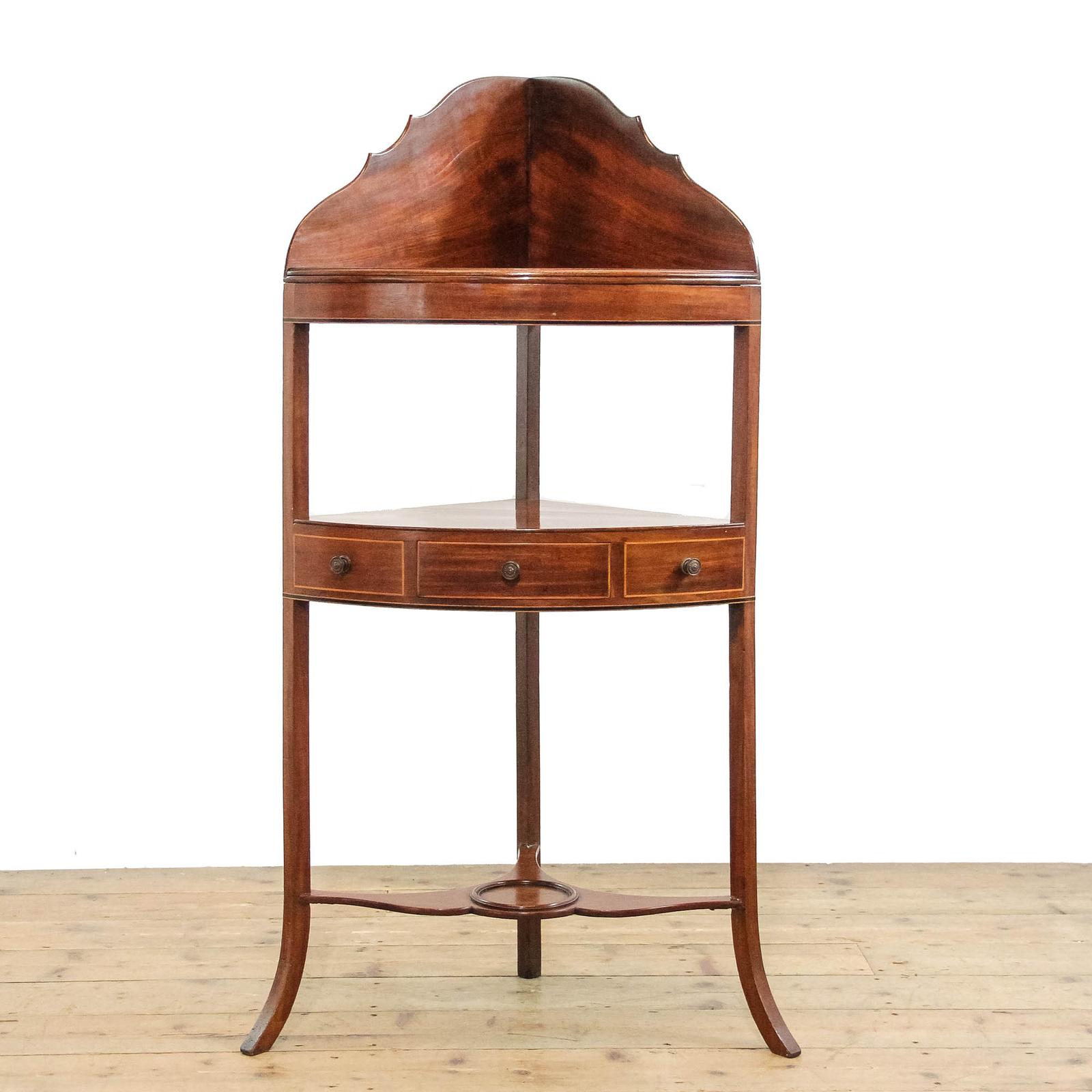 Antique Edwardian Mahogany Corner Washstand (1 of 11)