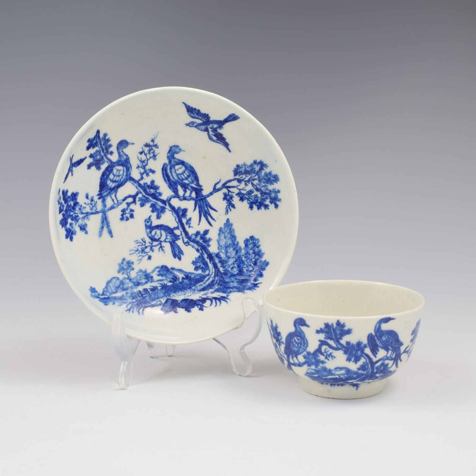 Dr Wall / First Period Worcester Porcelain Birds In Branches Tea Bowl & Saucer (1 of 8) Dr Wall / First Period Worcester Porcelain Birds In Branches Tea Bowl & Saucer (1 of 8)
