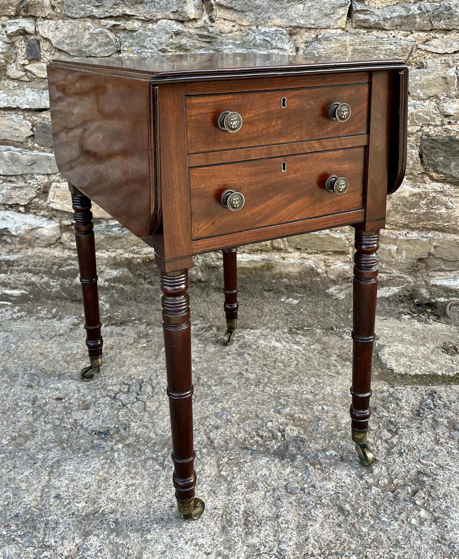 Regency Mahogany Drop Flap Work Table (1 of 18)