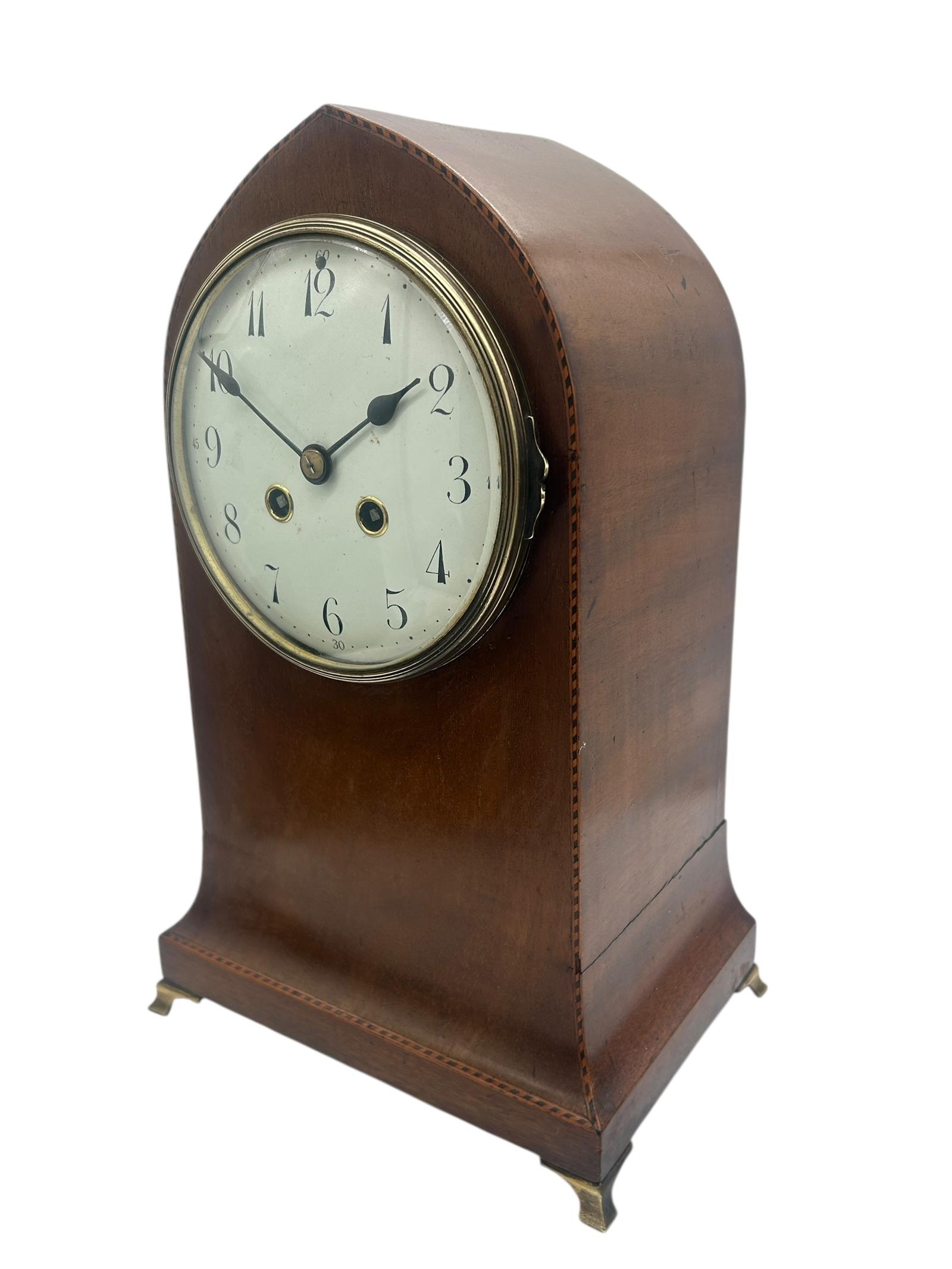 Antique 8 Day Inlaid Case Mantel Clock – ca 1905 (1 of 9)