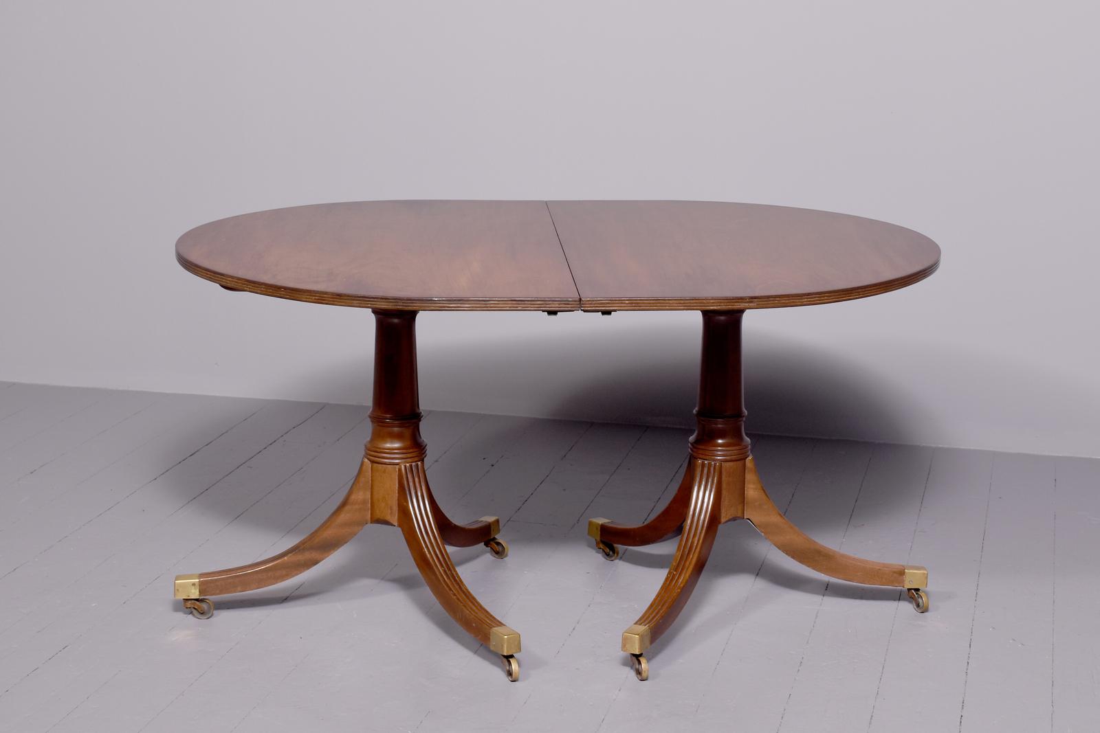 Regency Style Twin Pillar Dining Table c.1900 (1 of 9)