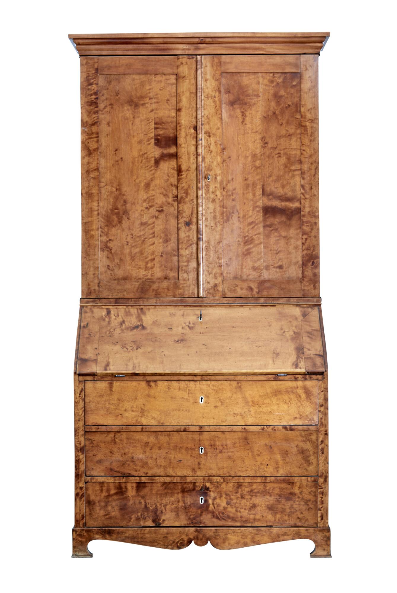 19th Century Swedish Birch Bureau Bookcase (1 of 11)