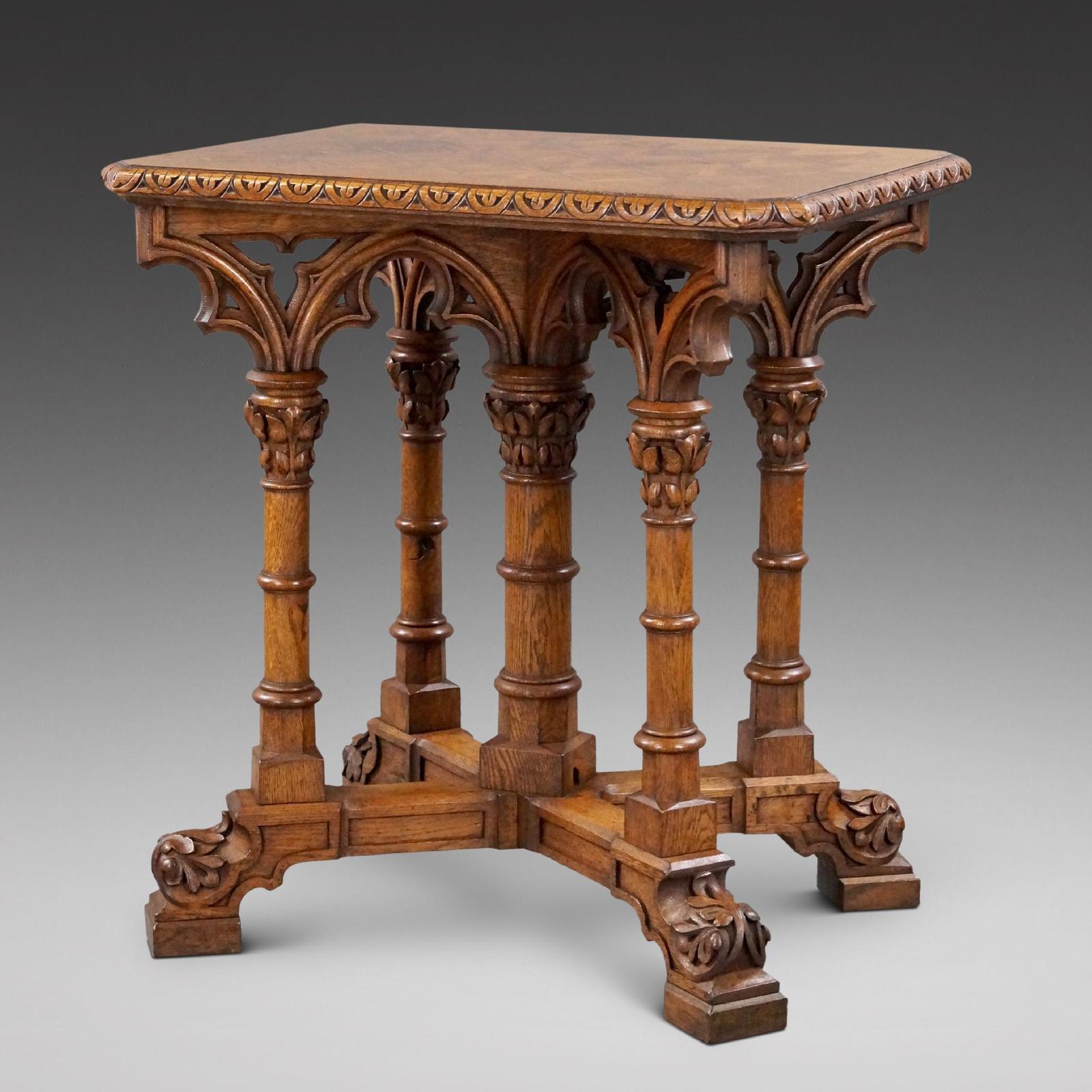 Gothic Revival Oak Occasional Table, in the Manner of A.W.N. Pugin (1 of 6) Gothic Revival Oak Occasional Table, in the Manner of A.W.N. Pugin (1 of 6)