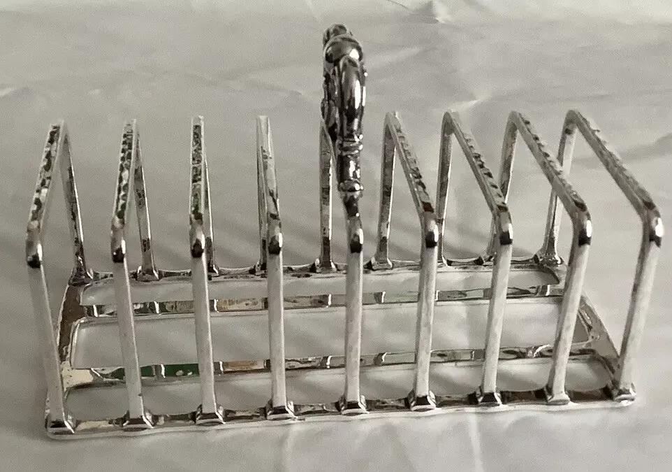 Omar Ramsden & Alwyn Carr Arts & Crafts Solid Silver 9/bar Toast Rack - London 1914 (1 of 10)