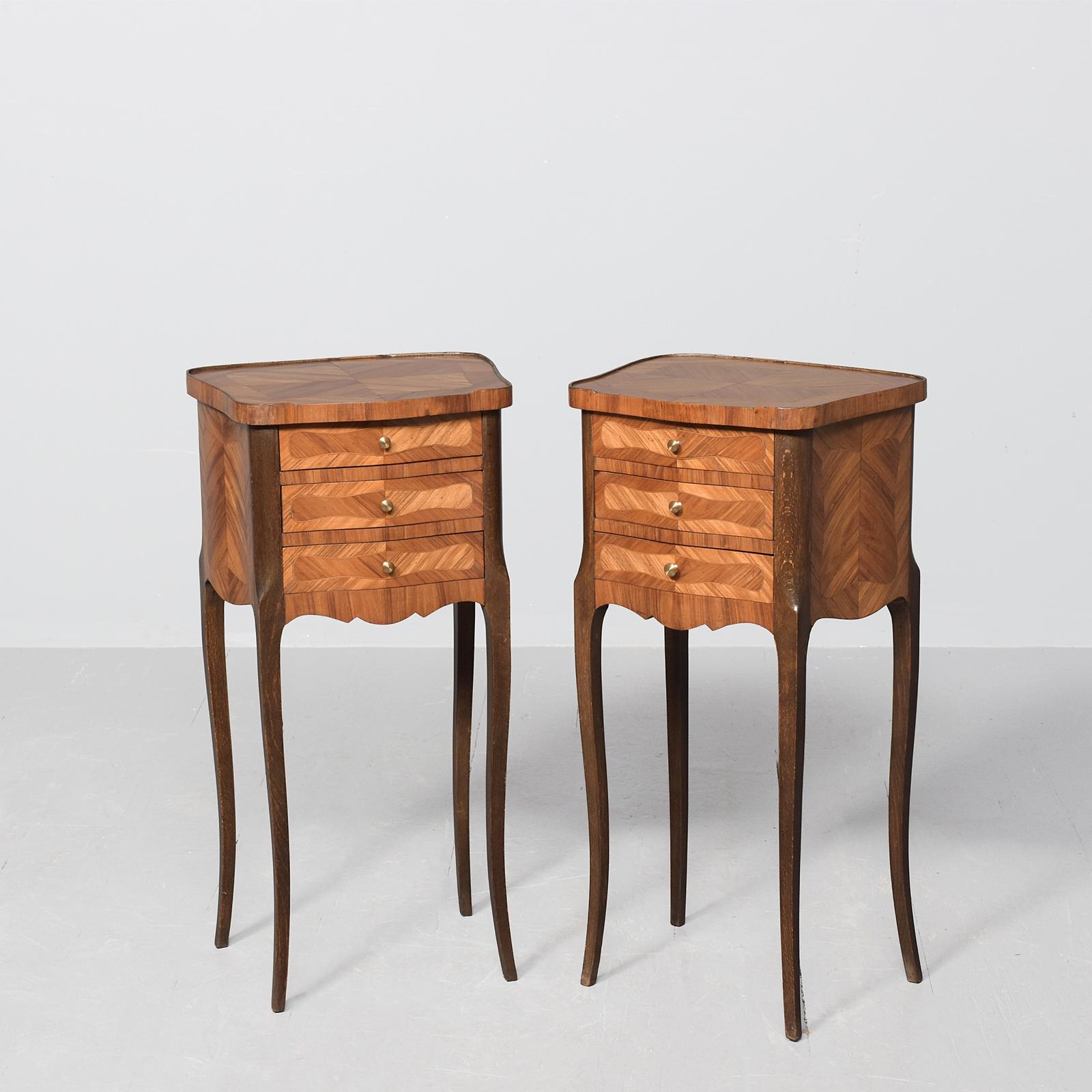 Pair of French 3 Drawer Side Tables (1 of 9) Pair of French 3 Drawer Side Tables (1 of 9)