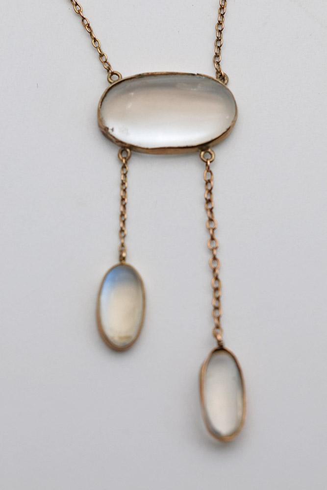 Art Nouveau 9ct Gold Negligee Pendant Set with Moonstones (1 of 2) Art Nouveau 9ct Gold Negligee Pendant Set with Moonstones (1 of 2)