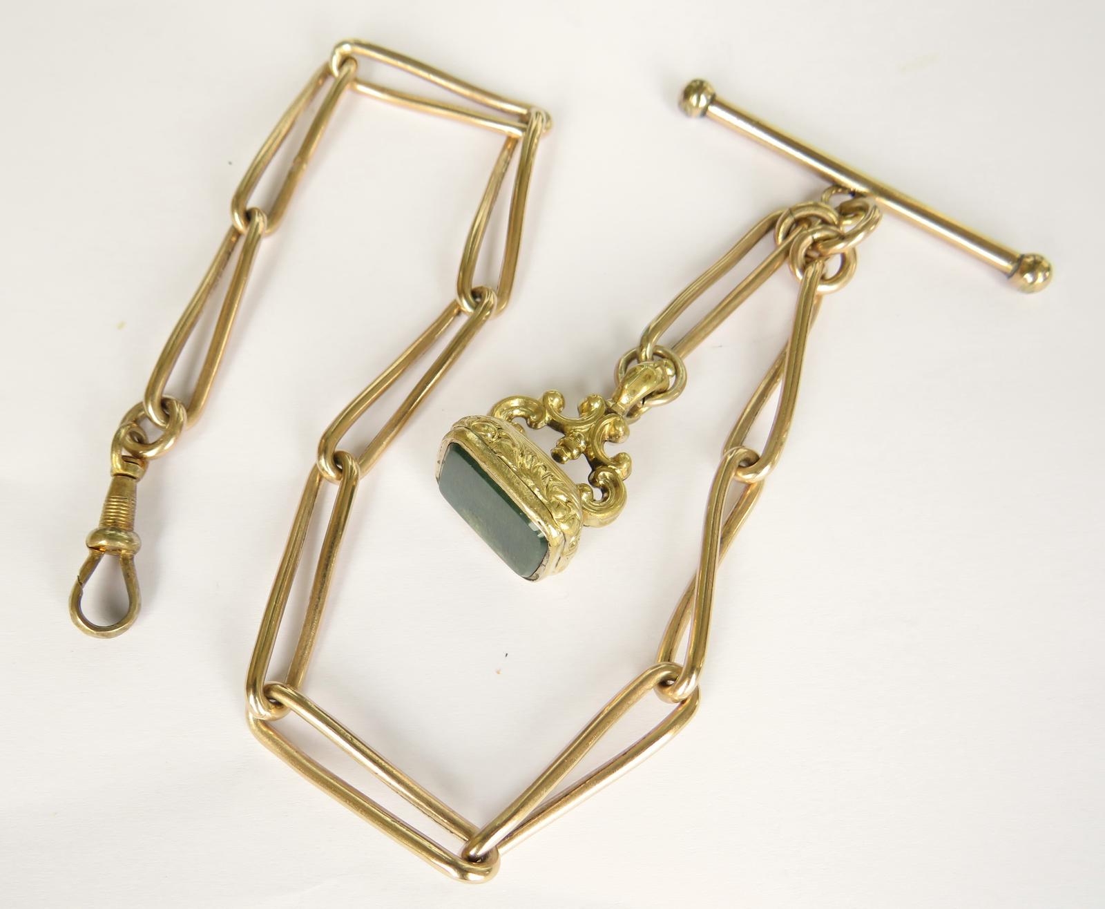 Antique Victorian Rolled Rose Gold Watch Chain (1 of 4) Antique Victorian Rolled Rose Gold Watch Chain (1 of 4)