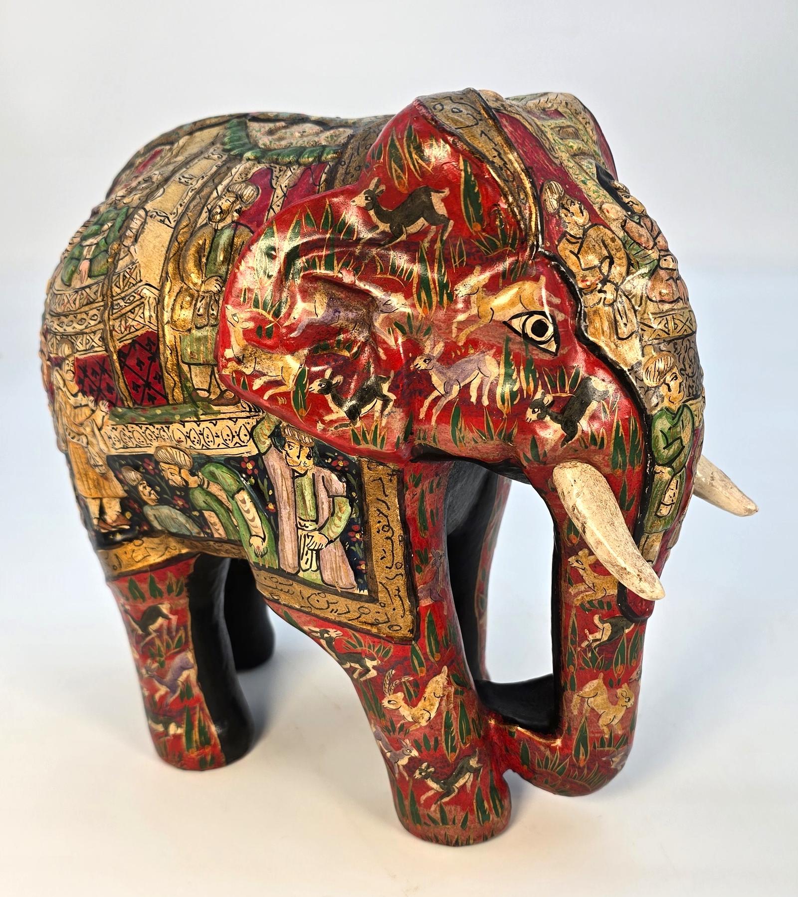 Kashmiri  Papier Mâché Hand Painted Elephant (1 of 20)