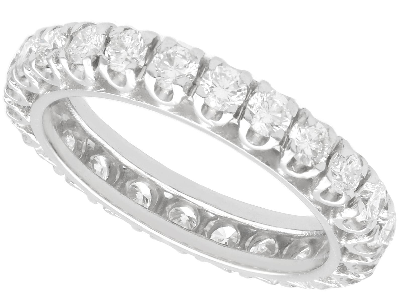 Vintage 1.50ct Diamond & 14ct White Gold Full Eternity Ring c.1950 (1 of 9)