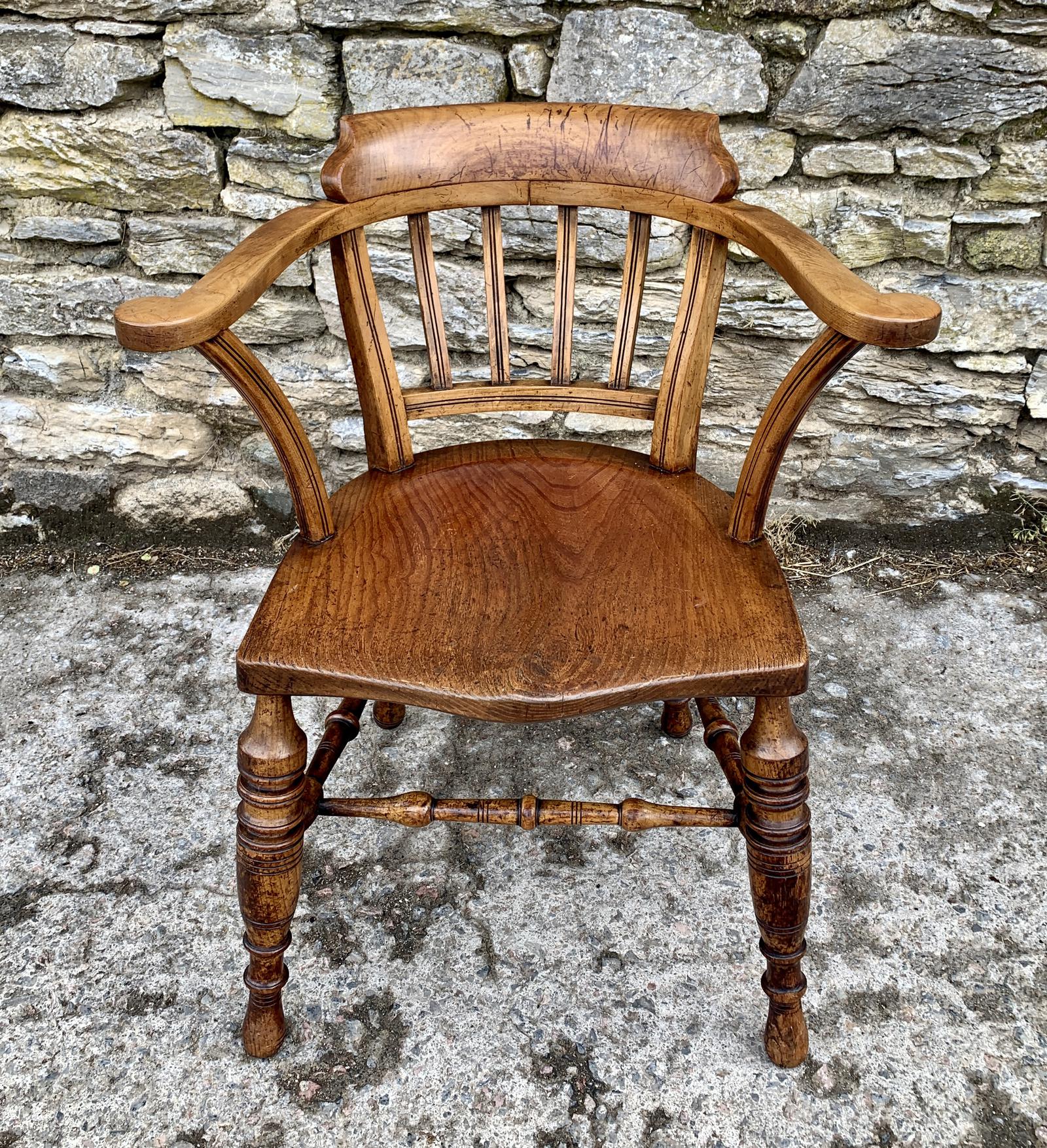 Antique Beech and Elm Captains Chair (1 of 13) Antique Beech and Elm Captains Chair (1 of 13)
