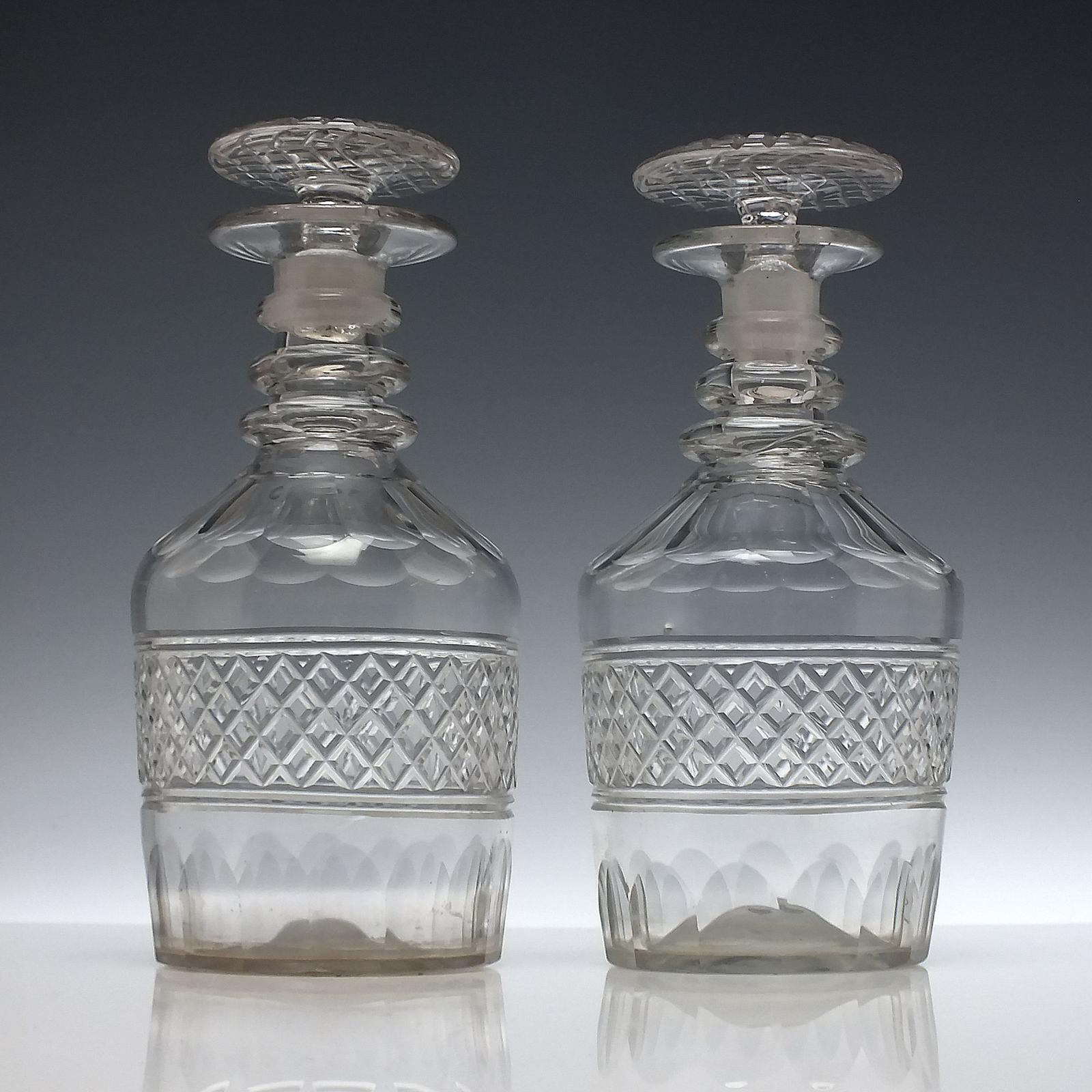 Pair of 19th Century Glass Spirit Decanters c.1830 (1 of 5)