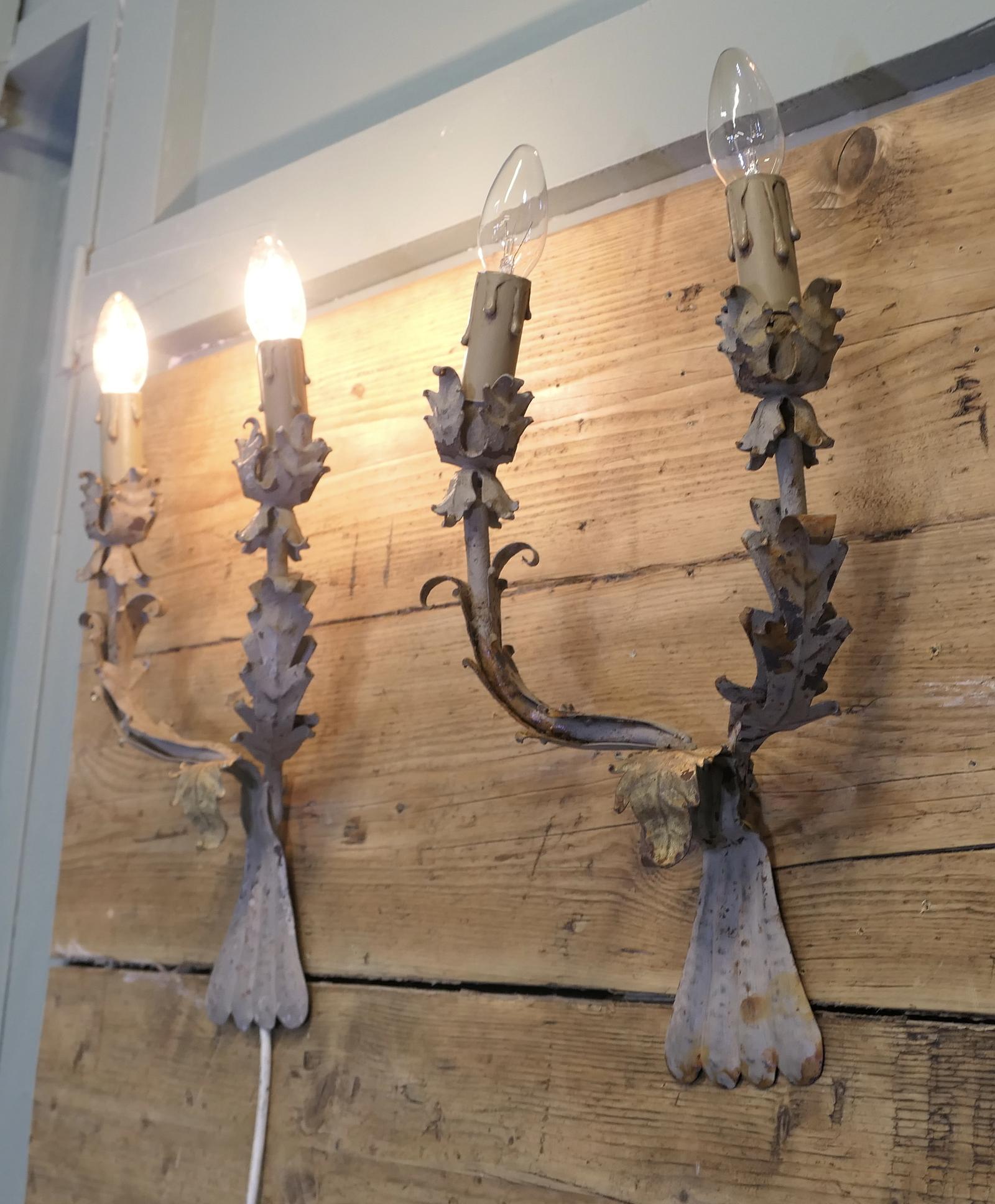 Pair of Shabby Chic Toleware Lights (1 of 5)