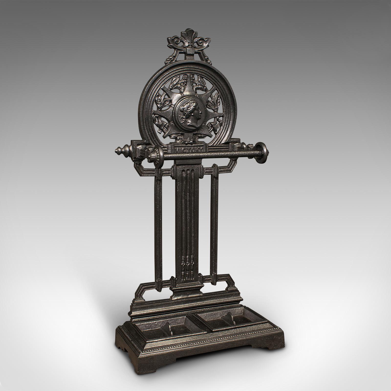 Antique Ornate Stick Stand, English, Cast Iron, Hallway Umbrella Rack, Victorian (1 of 12)