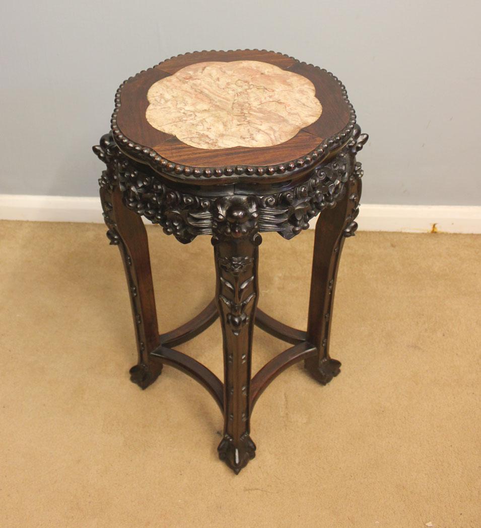 Antique Jardiniere Plant Stand Carved Hardwood Stand (1 of 7)