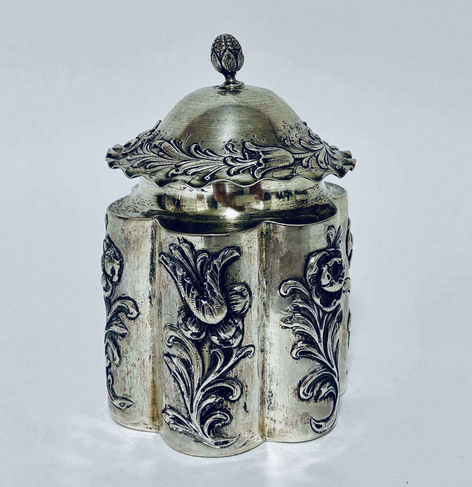 Antique Silver Continental Tea Caddy (1 of 10) Antique Silver Continental Tea Caddy (1 of 10)
