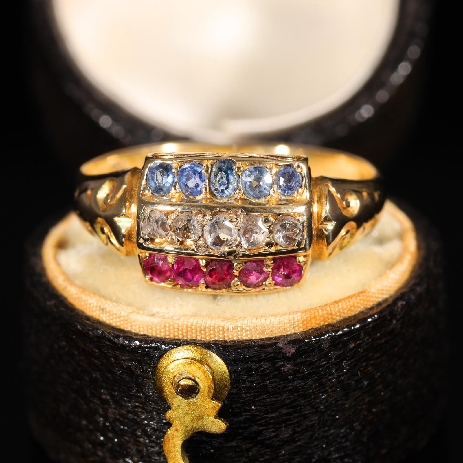 The Antique 1903 Edwardian Ruby, Diamond & Sapphire Ring (1 of 10) The Antique 1903 Edwardian Ruby, Diamond & Sapphire Ring (1 of 10)