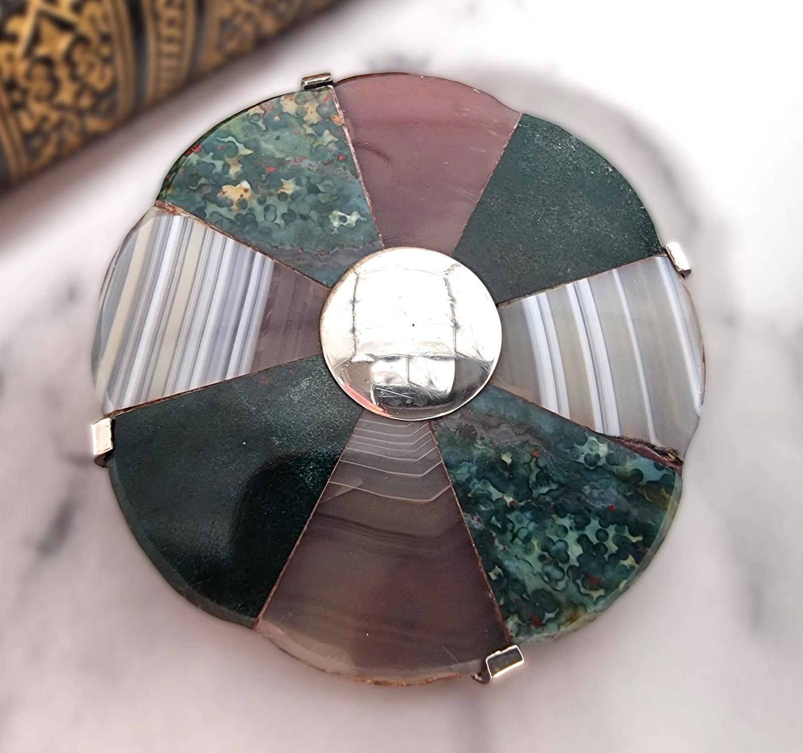 A Victorian Scottish Silver and Agate Specimen Brooch Circa 1890 (1 of 4)