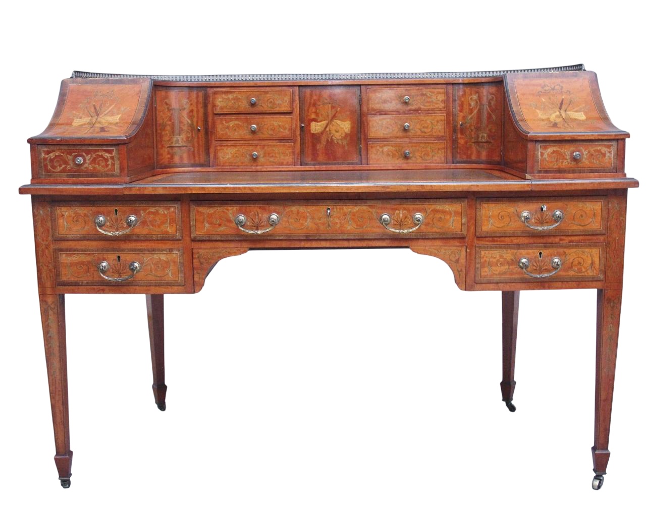 19th Century Satinwood & Inlaid Carlton House Desk (1 of 18) 19th Century Satinwood & Inlaid Carlton House Desk (1 of 18)