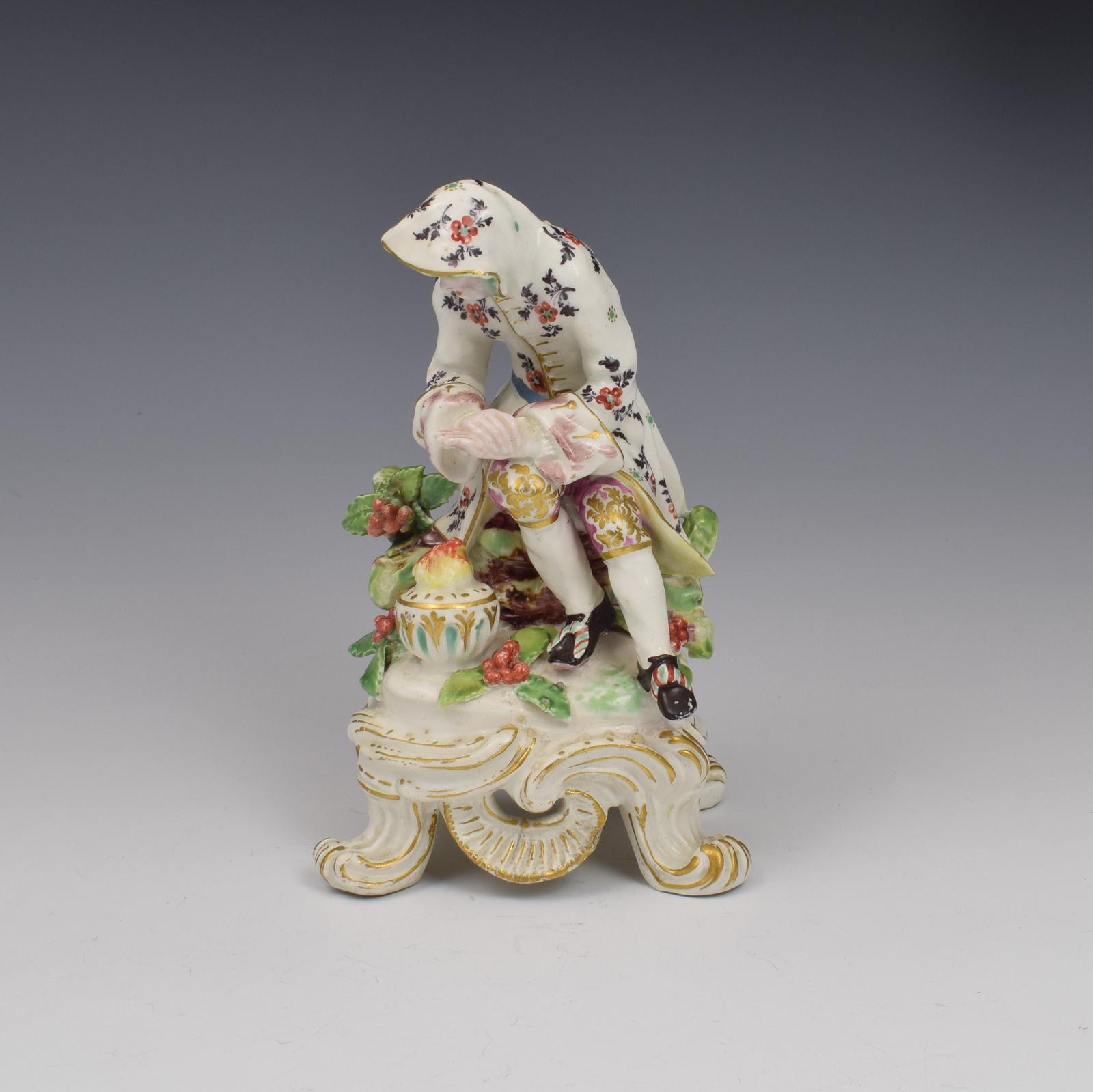 Seated Rustic Seasons Bow Porcelain Figure of Winter c.1765 (1 of 12)