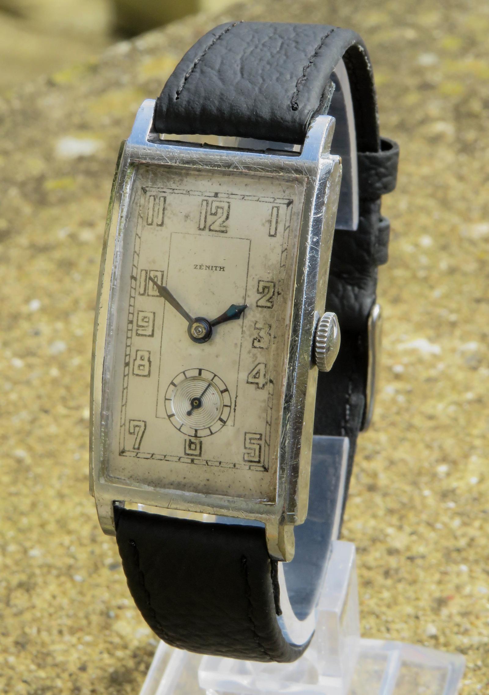 Watch : Gents Zenith Curvex Wrist Watch, 1938 (1 of 4)