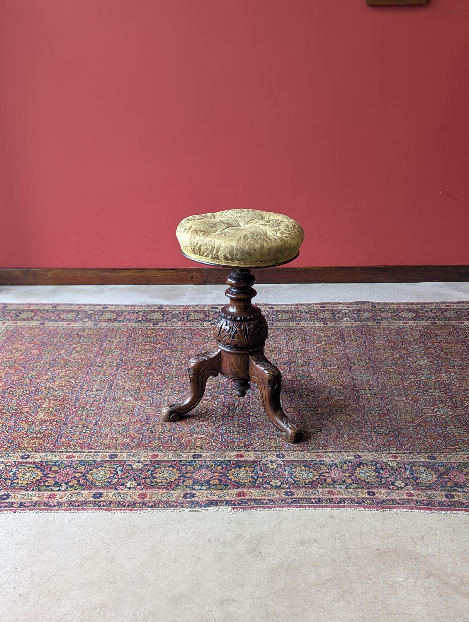 19th Century Rosewood Rise & Fall Circular Piano Stool (1 of 10) 19th Century Rosewood Rise & Fall Circular Piano Stool (1 of 10)
