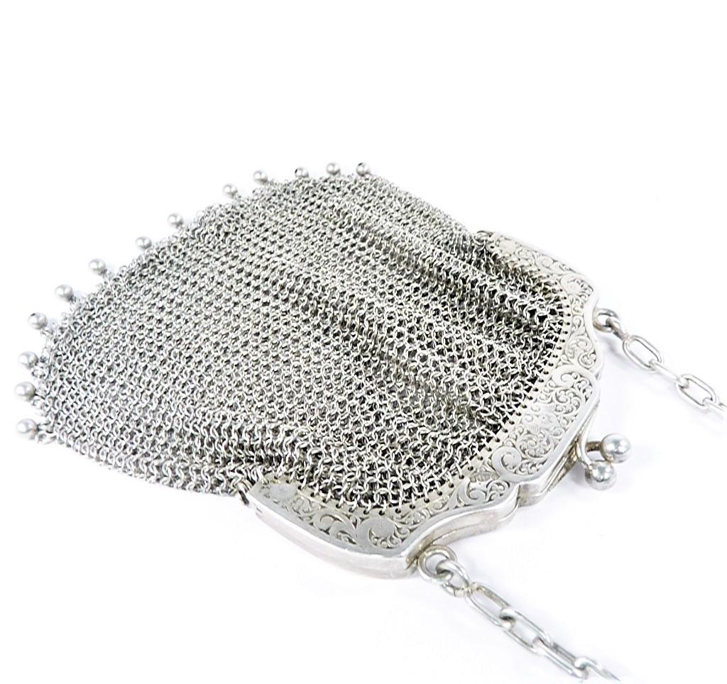 Fully Hallmarked French Sterling Silver Purse 1917 (1 of 10)