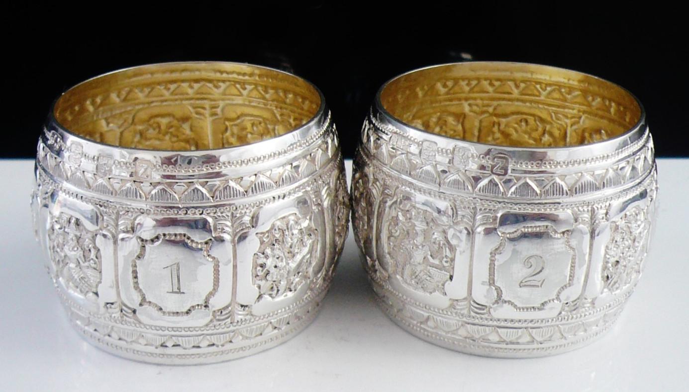 Pair Scottish Sterling Silver Napkin Rings, Glasgow 1896 (1 of 10) Pair Scottish Sterling Silver Napkin Rings, Glasgow 1896 (1 of 10)