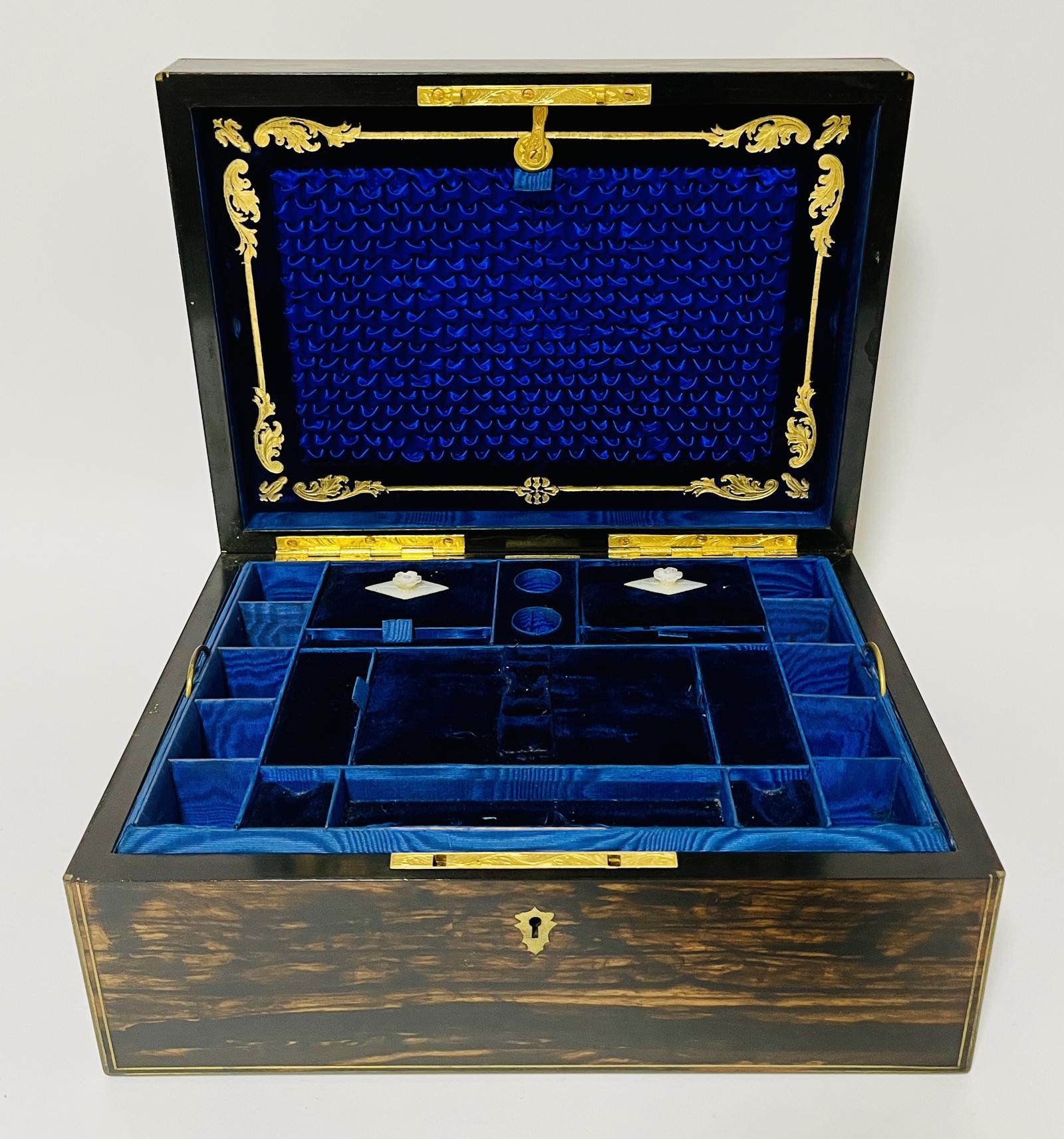 Victorian Coromandel Sewing Box by Parkins & Gotto (1 of 22)