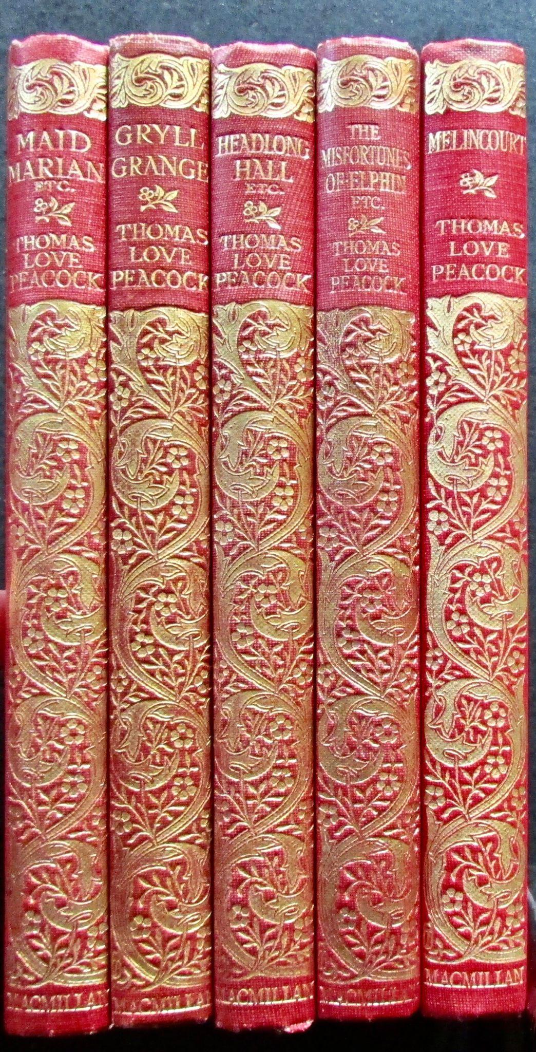 1927 The Novels of Thomas Love Peacock 5 Volume Set. Fine Gilt Decorated Bindings (1 of 4) 1927 The Novels of Thomas Love Peacock 5 Volume Set. Fine Gilt Decorated Bindings (1 of 4)