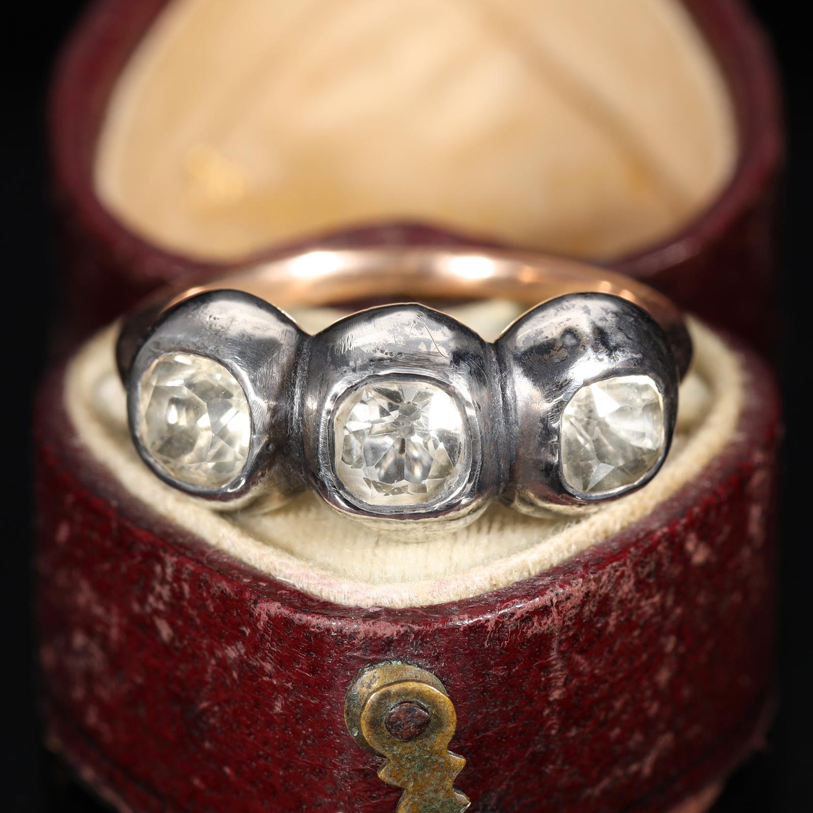 The Antique Georgian Paste and Quartz Silver Set Ring (1 of 9)