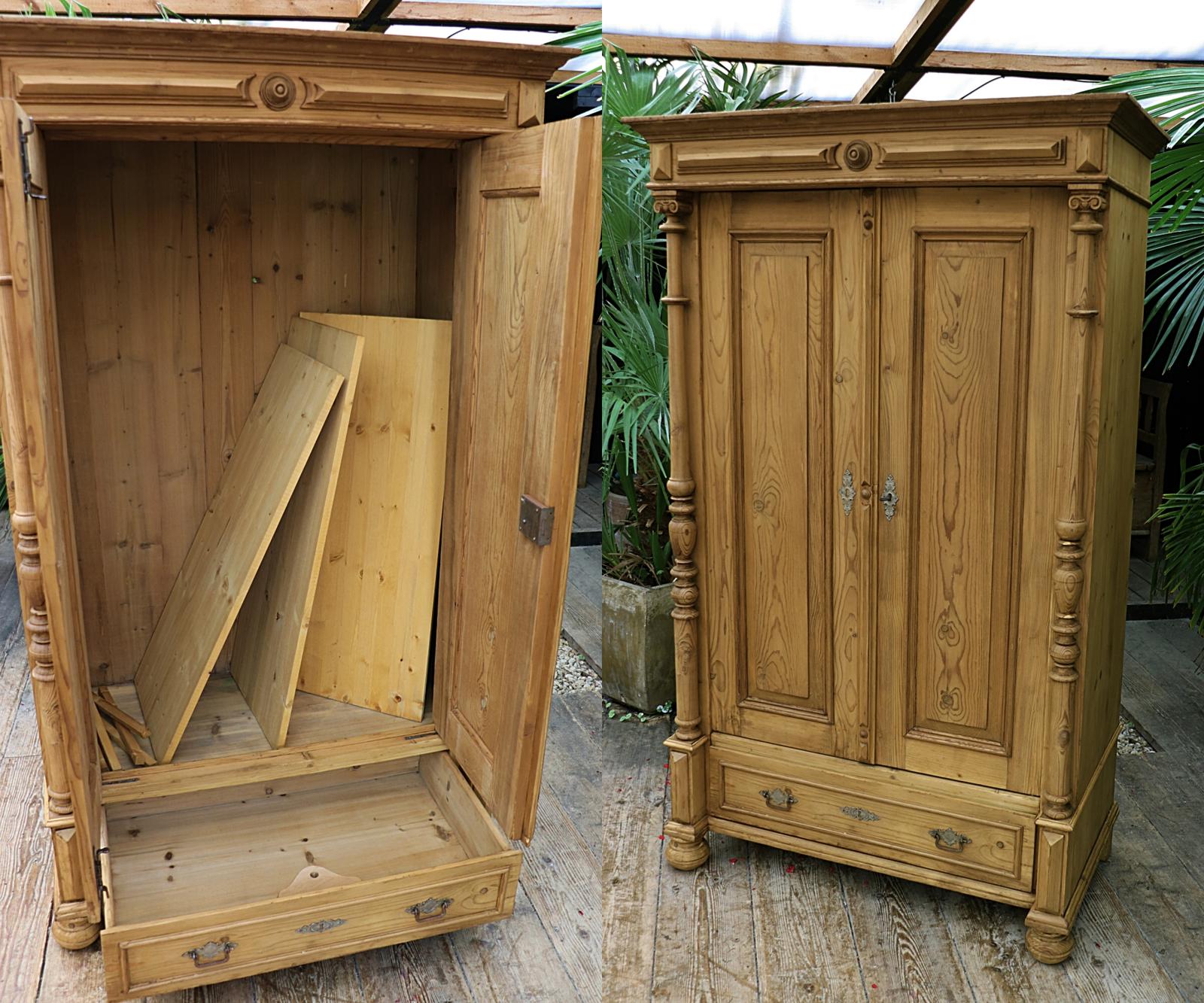 Superb! Old Pine Wardrobe / Housekeepers Cupboard - Linen / Larder (1 of 13)