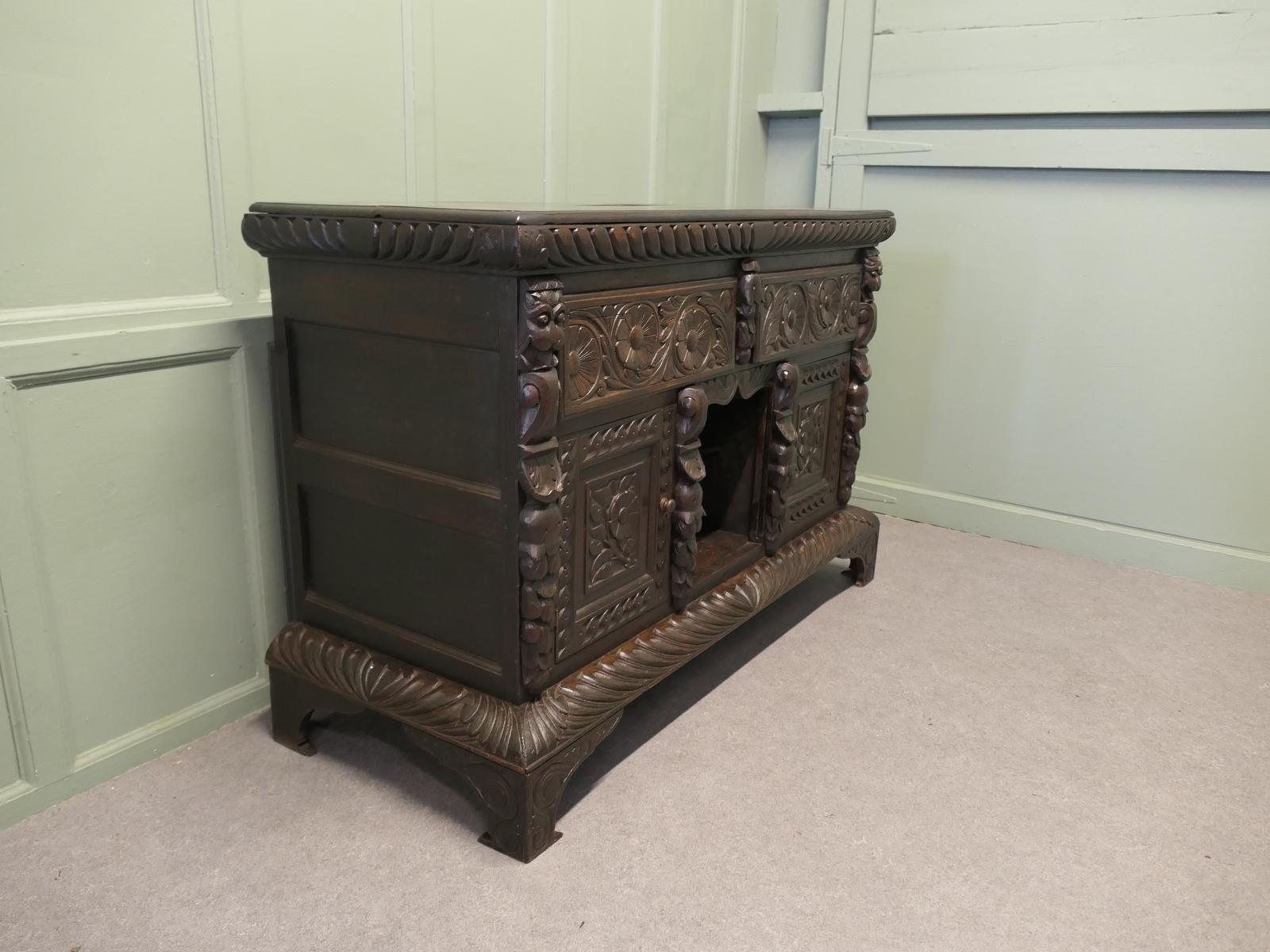 Early 19th Century Oak Green Man Dresser Base (1 of 7) Early 19th Century Oak Green Man Dresser Base (1 of 7)