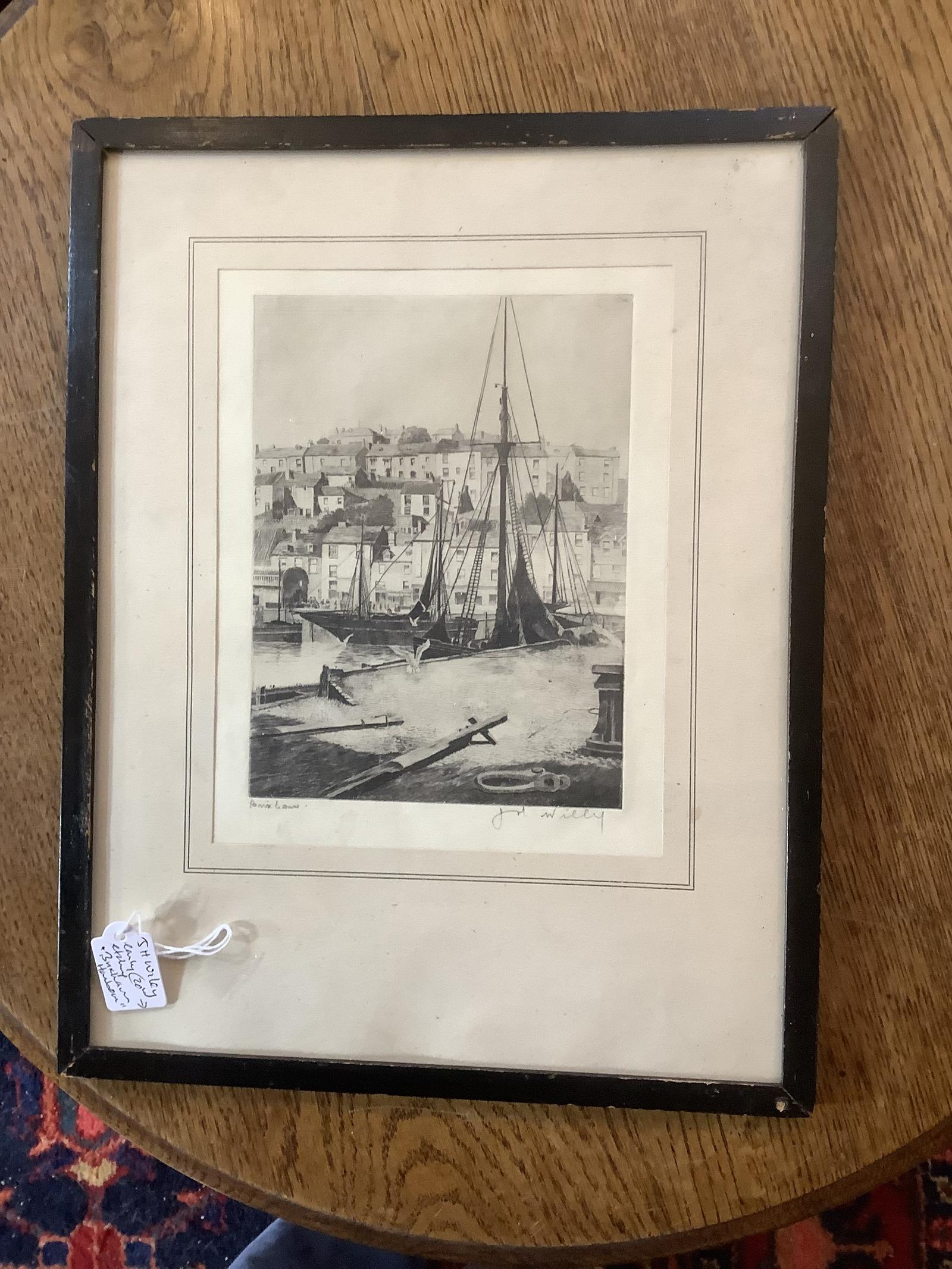 J H Wiley: Etching "Brixham Harbour" (1 of 4) J H Wiley: Etching "Brixham Harbour" (1 of 4)