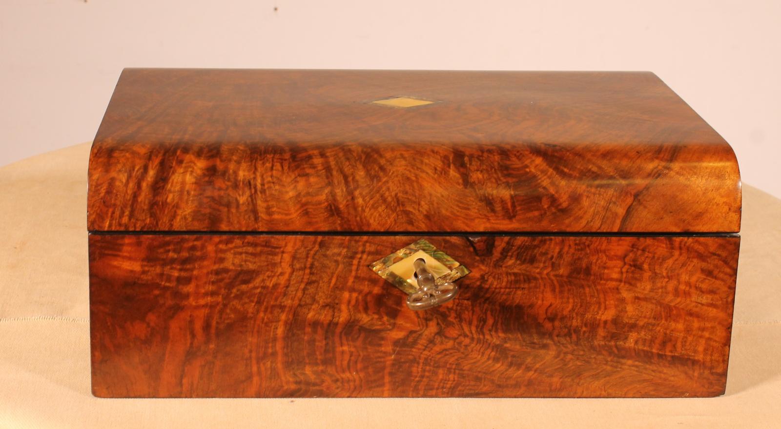 19th Century Burl Walnut Writing Slope (1 of 13)