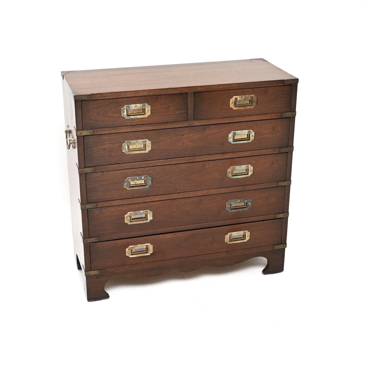 Mahogany Military Campaign Style Chest of Drawers (1 of 10) Mahogany Military Campaign Style Chest of Drawers (1 of 10)