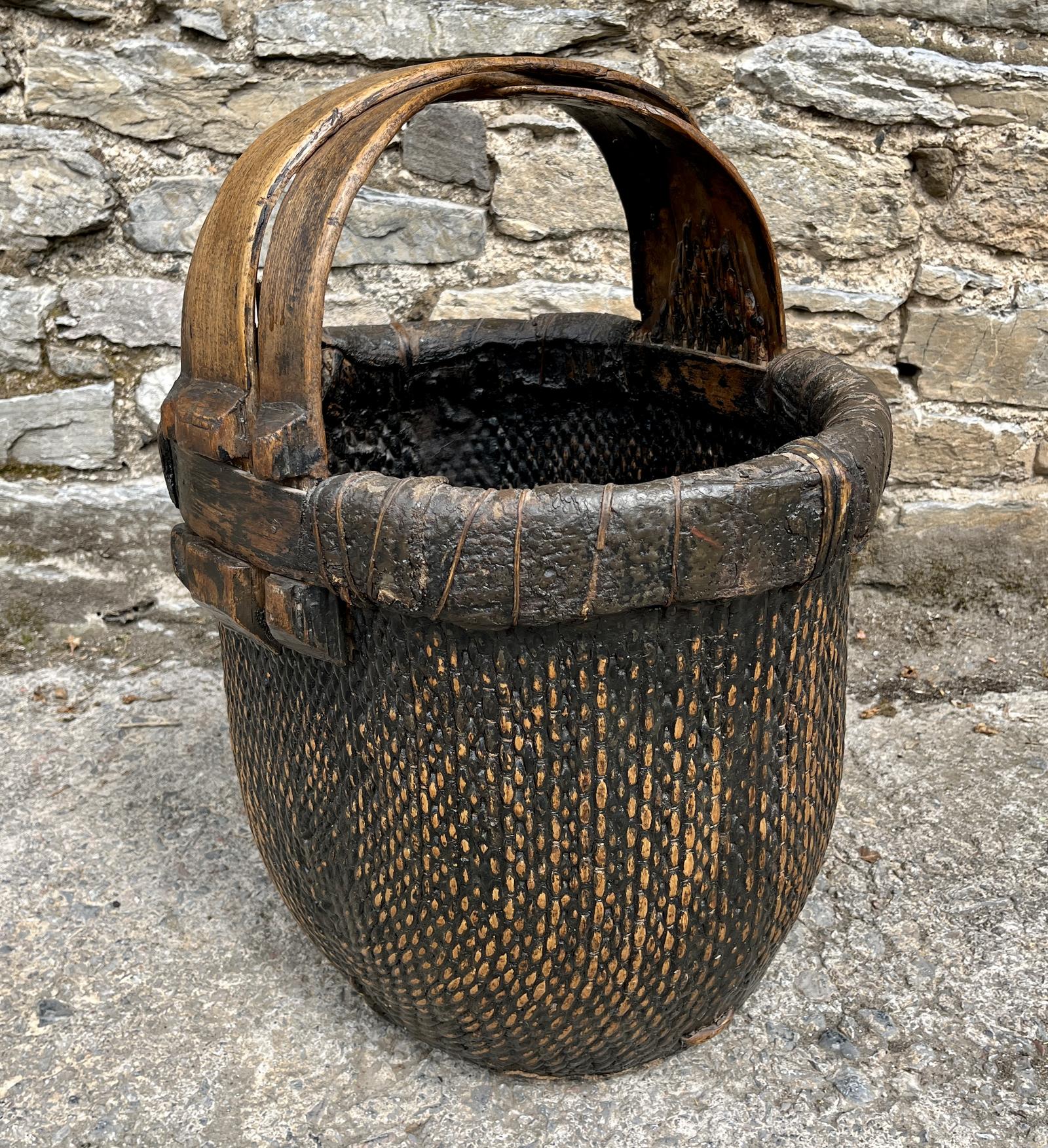 Antique Hand Woven Chinese Rice Basket (1 of 14) Antique Hand Woven Chinese Rice Basket (1 of 14)