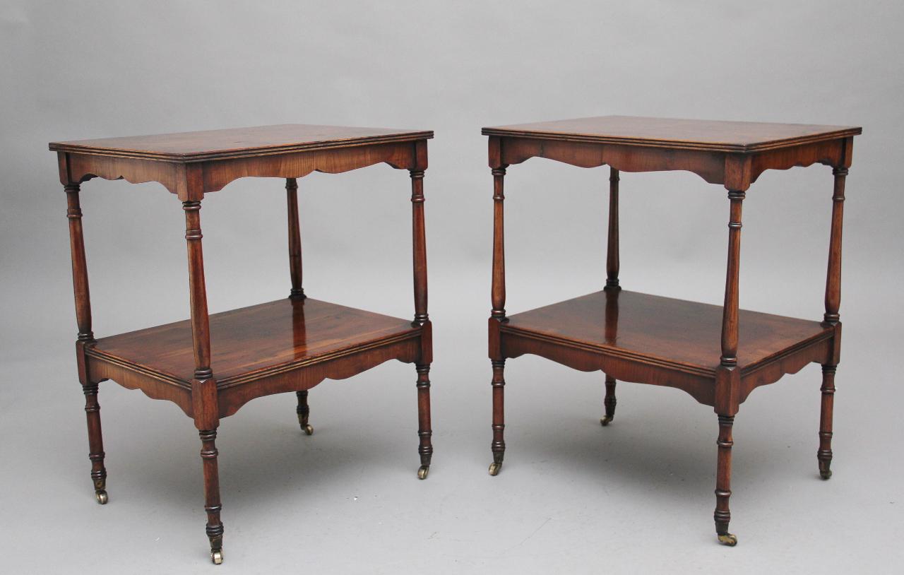 Pair of 20th Century yew wood occasional tables (1 of 7)