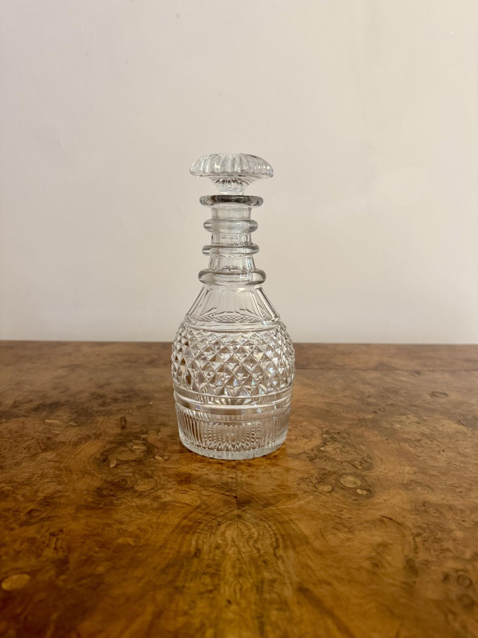 Quality Antique Edwardian Cut Glass Decanter (1 of 3) Quality Antique Edwardian Cut Glass Decanter (1 of 3)