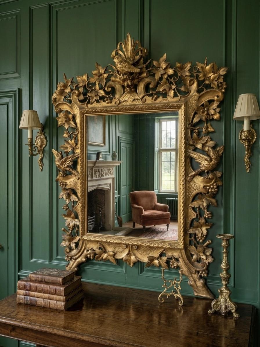 Fabulous Carved Giltwood Wall Mirror (1 of 9) Fabulous Carved Giltwood Wall Mirror (1 of 9)