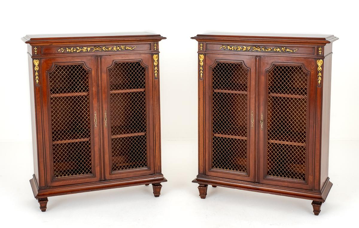 Wonderful Pair of French Walnut Side Cabinets (1 of 8)