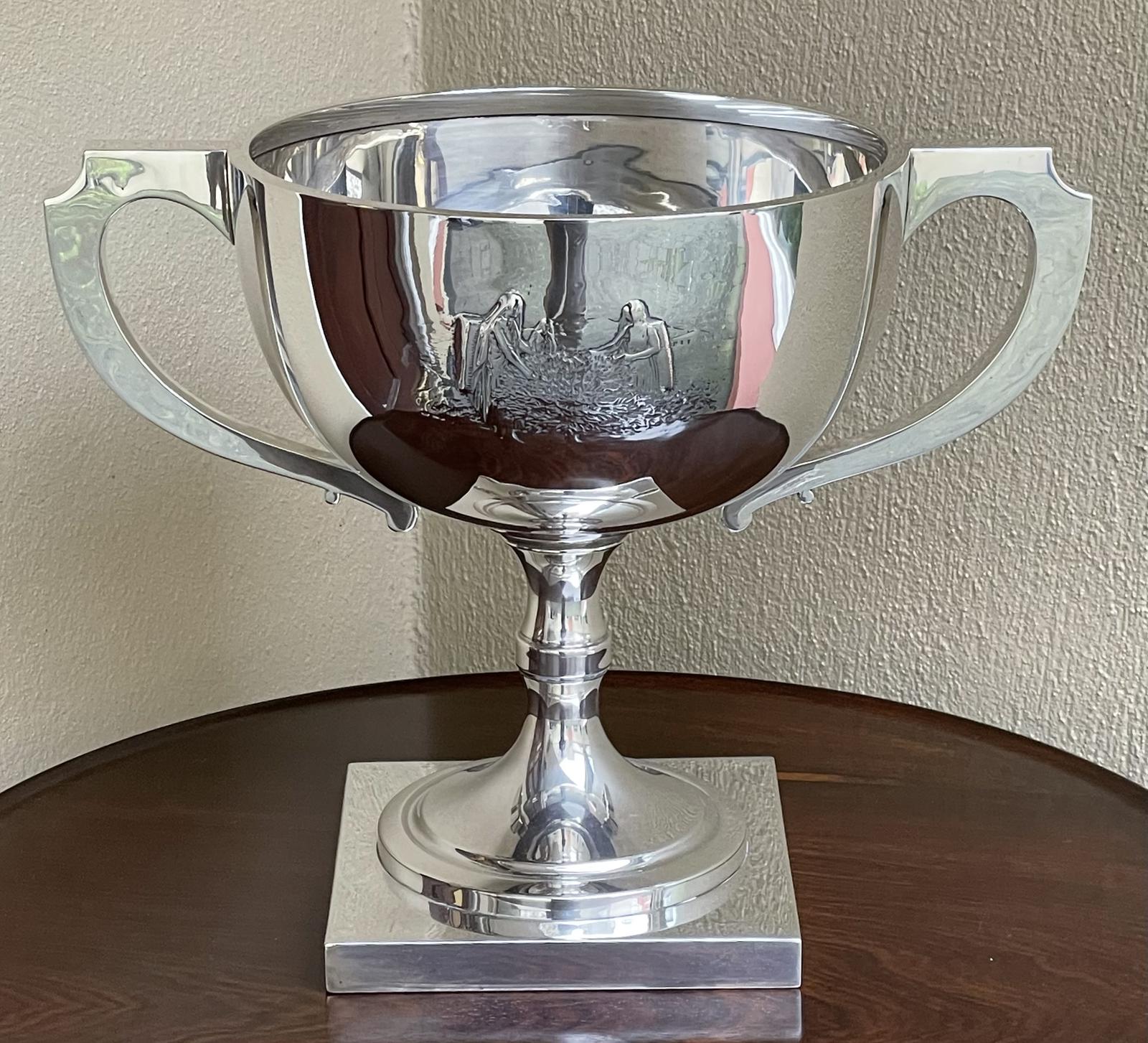Very Large Art Deco Silver Trophy Cup (1 of 4)