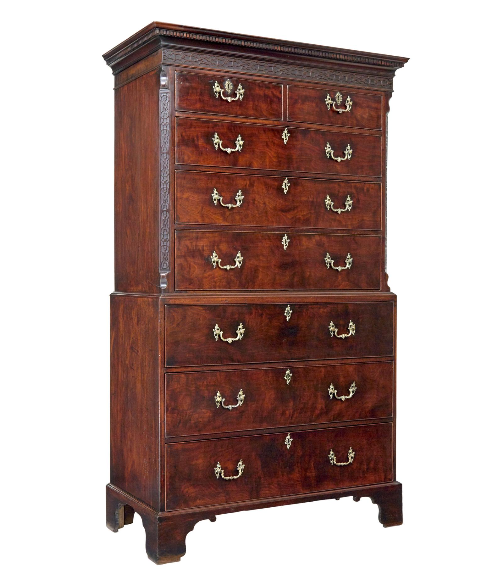 Early 19th Century Georgian Mahogany Secretaire Chest on Chest (1 of 10)
