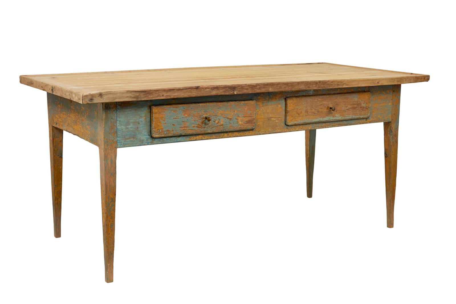 Mid 19th Century Original Paint Swedish Pine Bakers Table (1 of 9)