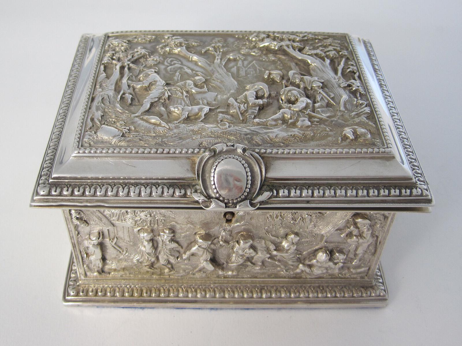 Victorian Electroformed Box with Figural Hunting Scenes (1 of 7)