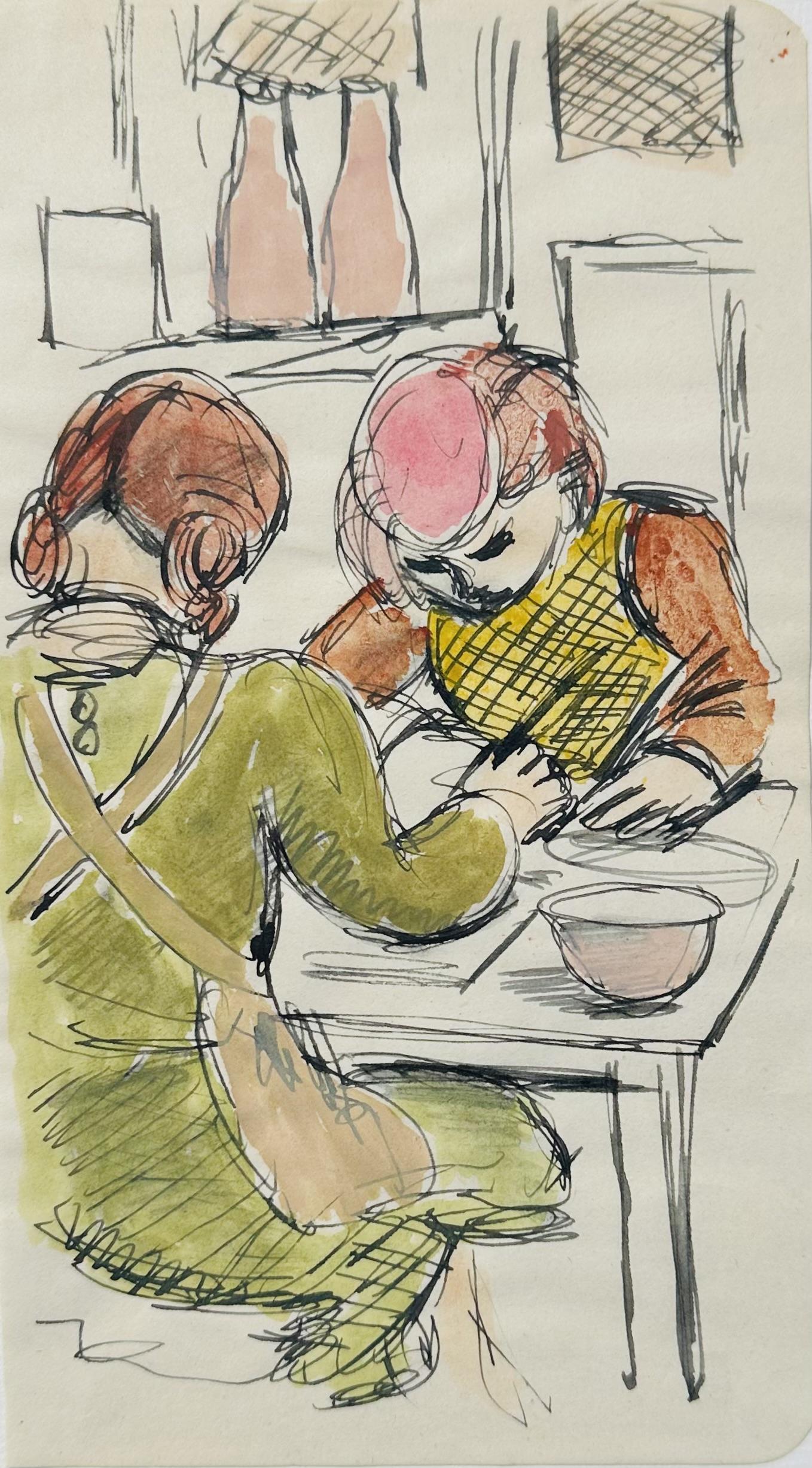 Original Watercolour 'The Kitchen Table' by Toby Horne Shepherd (1909-1993) c.1955 (1 of 2)