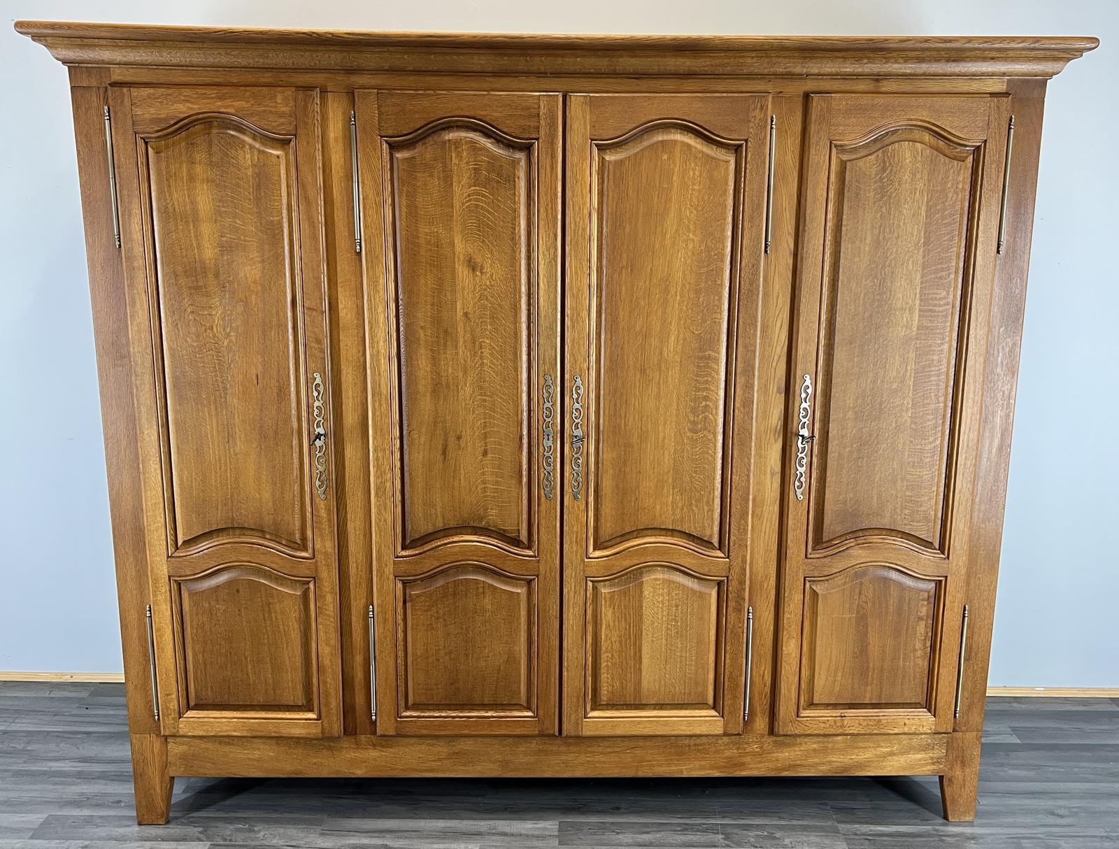 Wardrobe Vintage French 4 Door Oak Armoire Shelves (1 of 10) Wardrobe Vintage French 4 Door Oak Armoire Shelves (1 of 10)